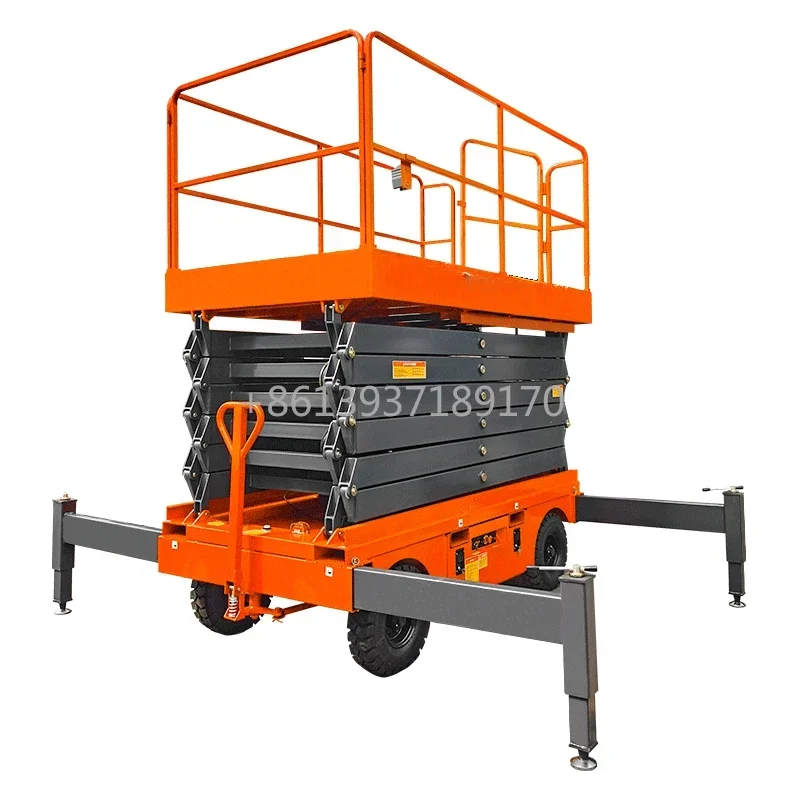 6m 8m 10m 12m 14m 18m 300Kg 1T 2T قدرة الكهربائية المحمول مقص رفع Manlift منصة المحمول التضاريس الخام