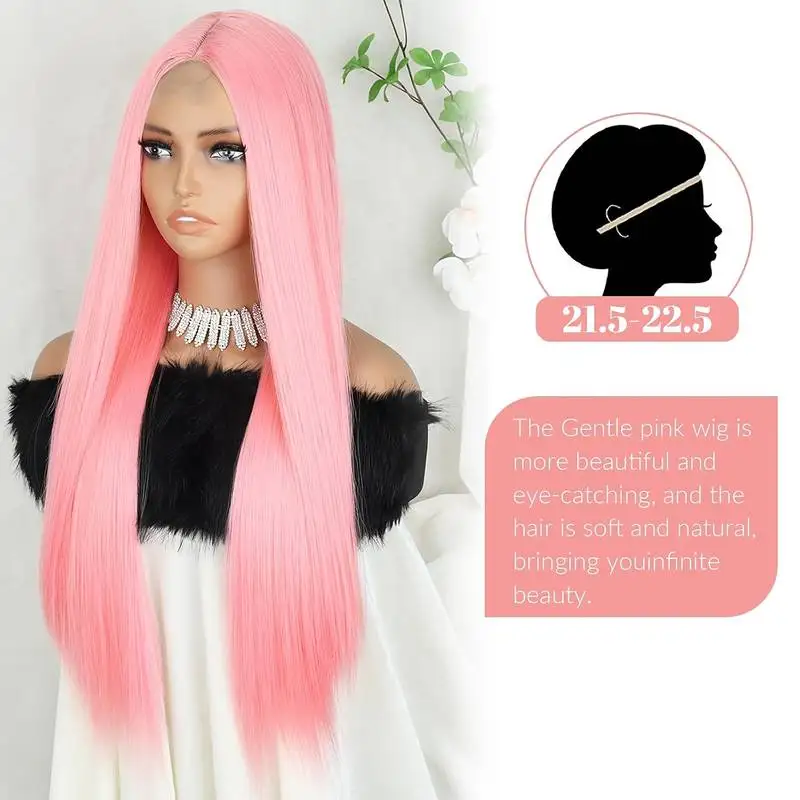 العظام مستقيم 13x6 HD وردي فاتح الدانتيل الجبهة الباروكات 36 بوصة 100% خصلات الشعر المستعار الإنسان للنساء البرازيلي الوردي اللون الدانتيل الباروكات الأمامية