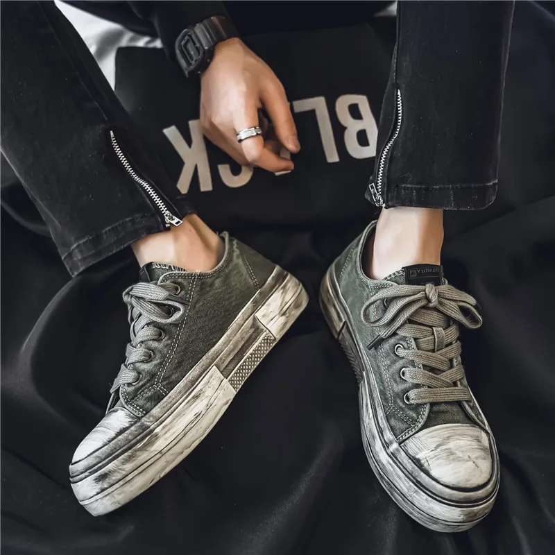 

Retro Canvas Shoes for Man Platform Skateboard Dirty Shoes Men Streetwear Men's Vulcanize Shoes Students Canvas Leisure Sneakers