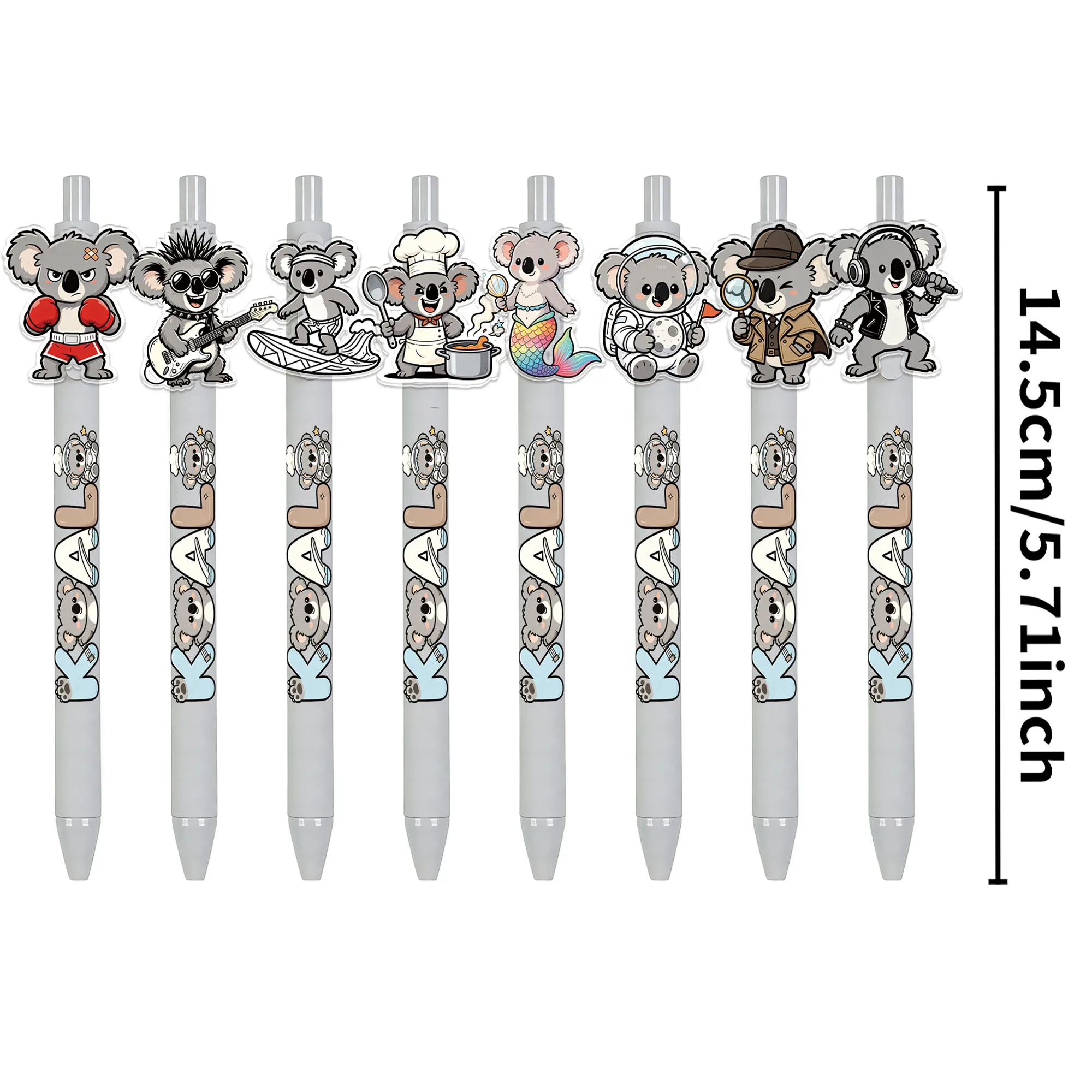 8PCS/16PCS koala press the ballpoint pen to smoothly brush the question pen, holiday gifts, office stationery, random patterns
