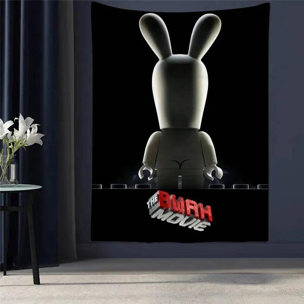 

Cartoon Raving Rabbids Game Printed Large Wall Tapestry Cheap Hippie Wall Hanging Bohemian Wall Tapestries Mandala Home Decor