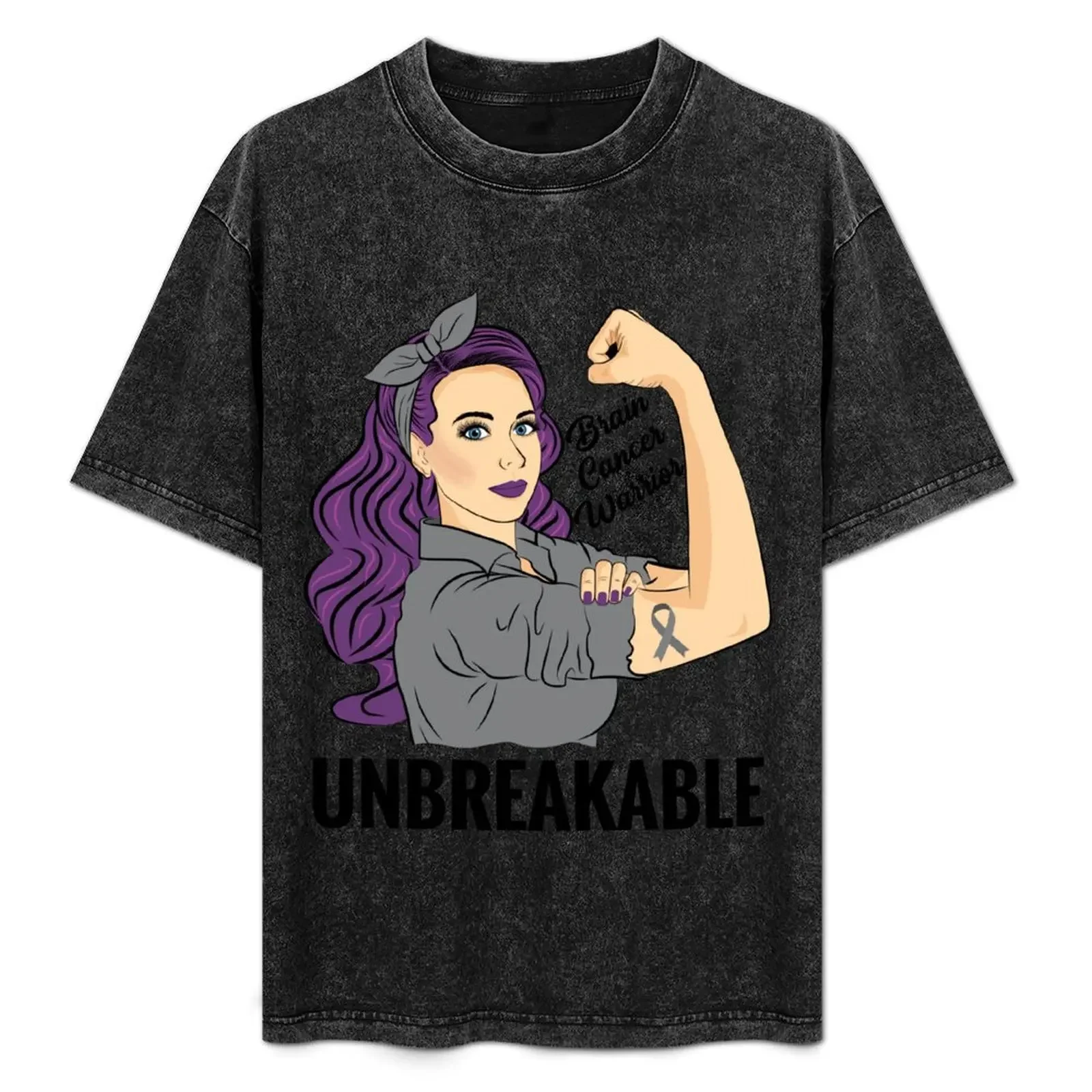

Brain Cancer Warrior Unbreakable Awareness Support T-Shirt boys animal print rapper graphic tees tees plus size men clothing