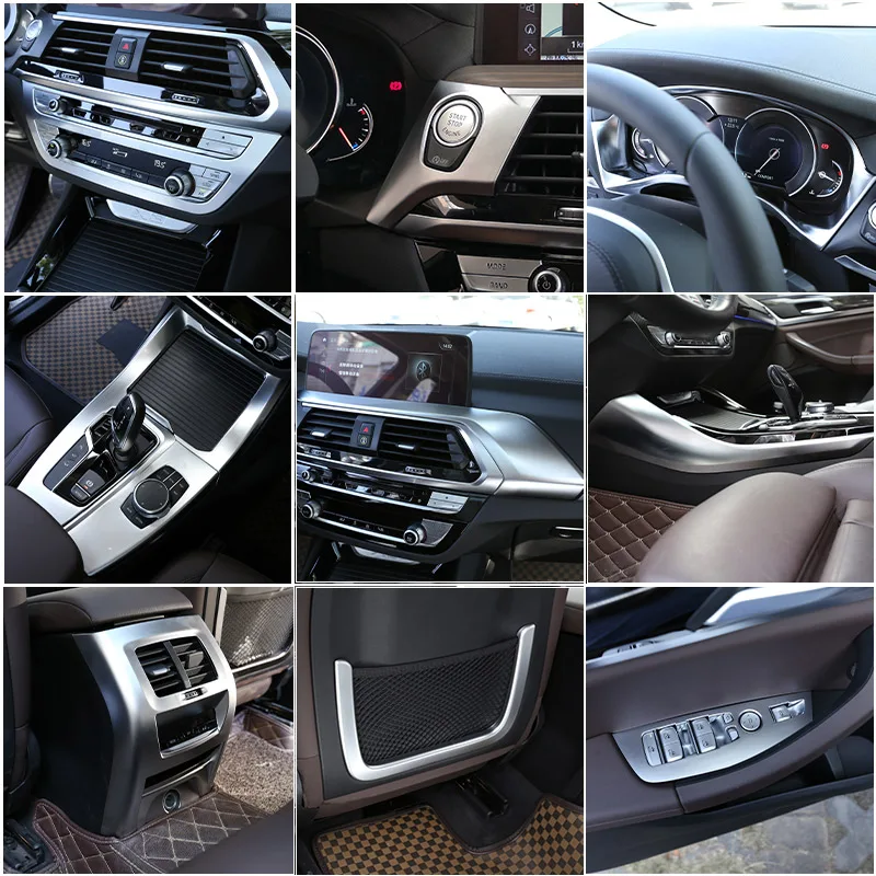 

ABS Chrome For BMW X3 X4 G01 G02 2018-2021 Interior Kit Dashboard Console Gear Shift Panel Decoration Cover Trim Sticker