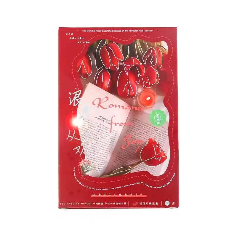 

30 шт., набор открыток «Романтика от радости», розы, тюльпан, цветы, художественные поздравительные открытки для дня рождения, Рождественский подарок ‌