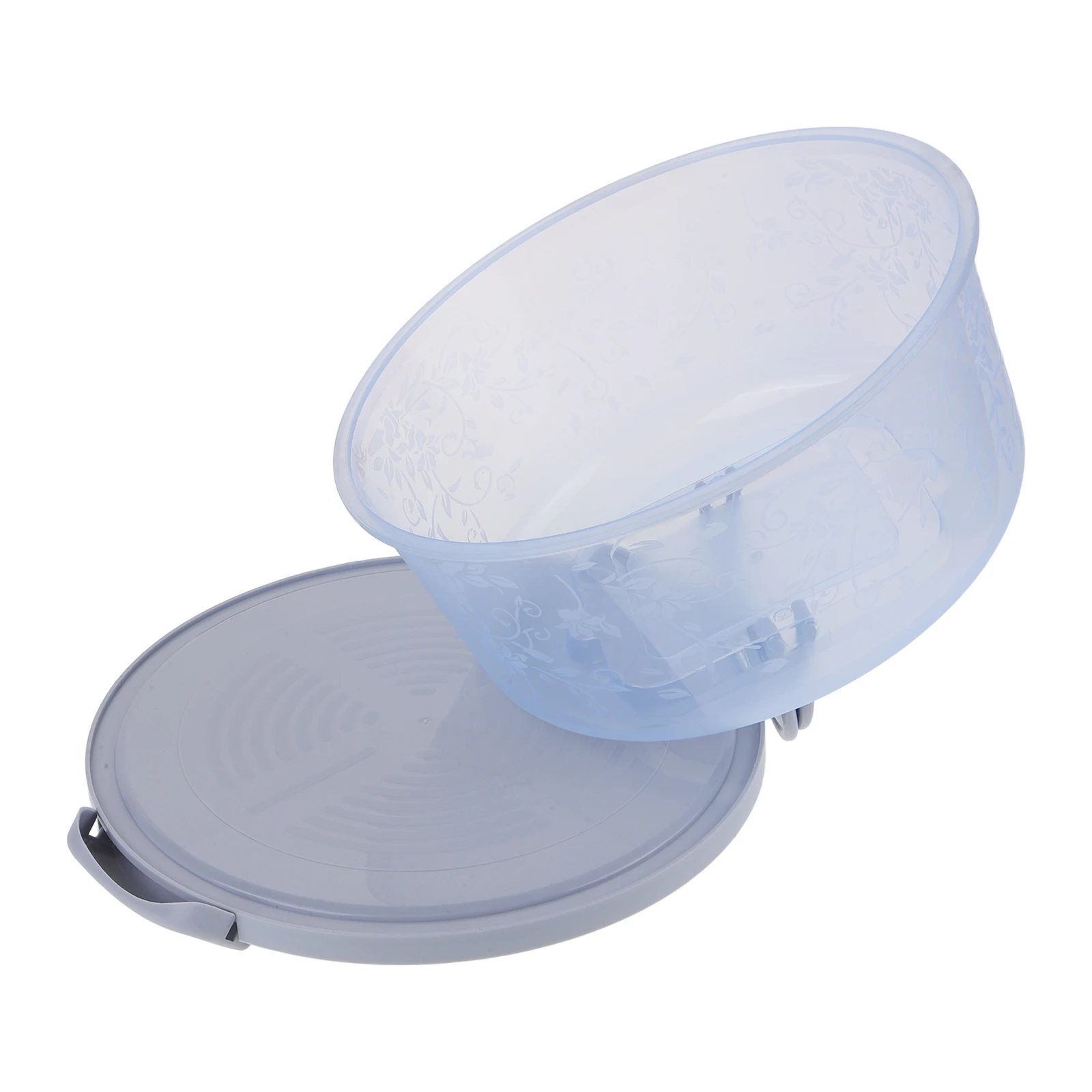 

8 Inch Cake Blue Reusable Clear Round Carrier Dessert Container Handheld Fresh Keeping Baking Packing Travel Handle Design Party