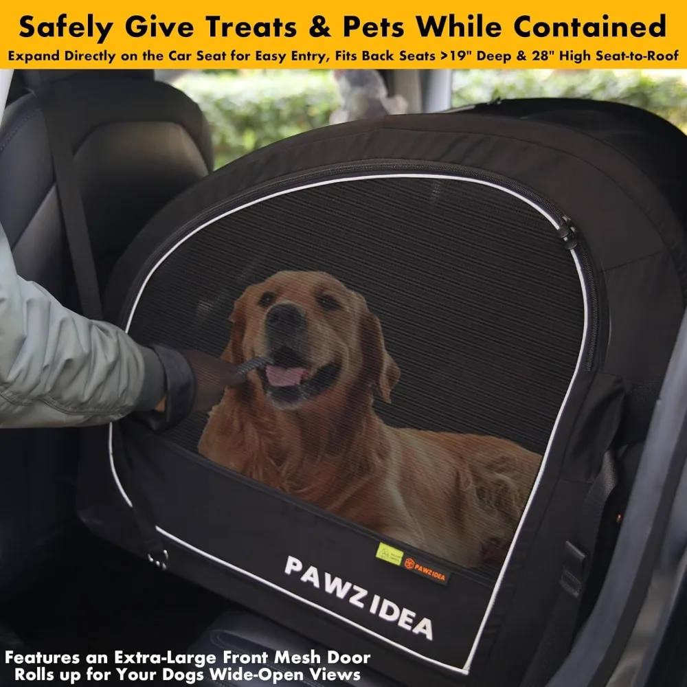 عربة كلب كبيرة مع حامل قابل للفصل للسفر في السيارة، عربة أطفال للحيوانات الأليفة لجميع التضاريس للكلاب المتوسطة حتى 80 رطل قابلة للتعديل #4