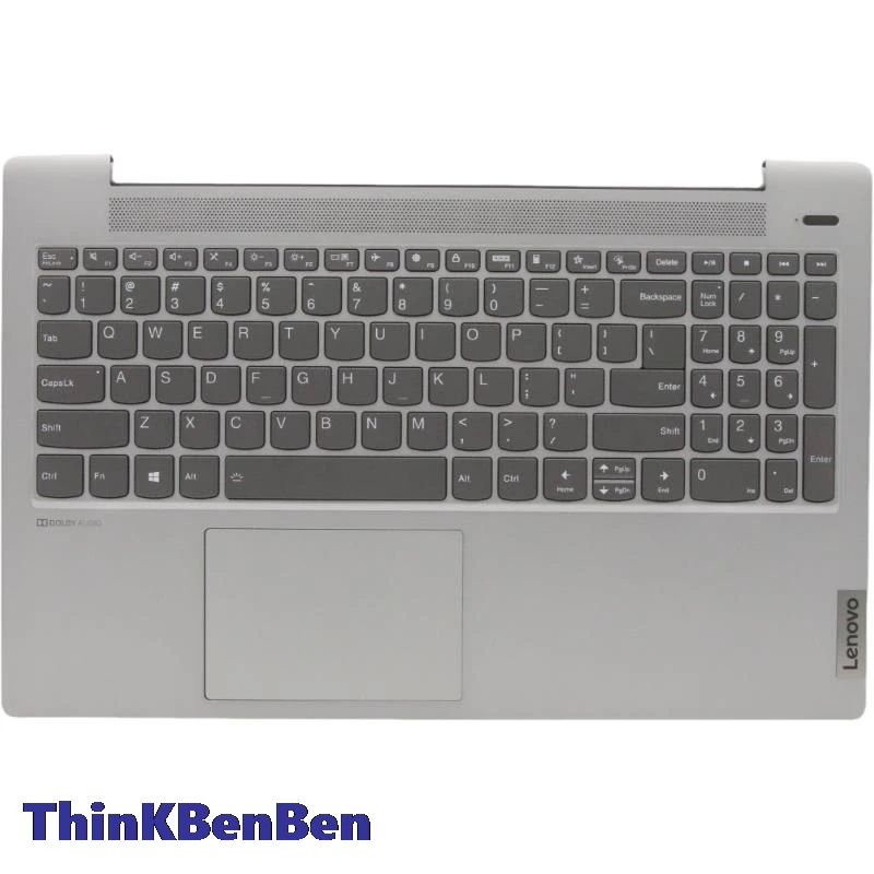 US English Platinum Grey Keyboard Upper Case Palmrest Shell Cover For Lenovo Ideapad 5 15 ITL05 IIL05 ALC05 ARE05 5CB1A24858