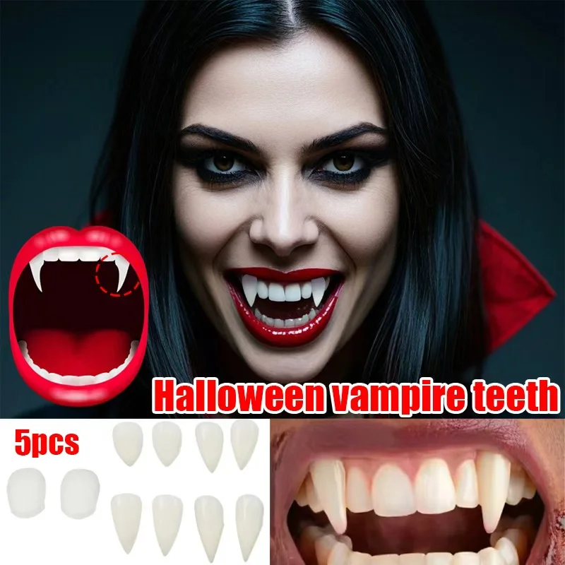 

Halloween Vampire Teeth Dentures - Zombie Devil False Tooth Cosplay Prop, Costume Accessory for Party Supplies