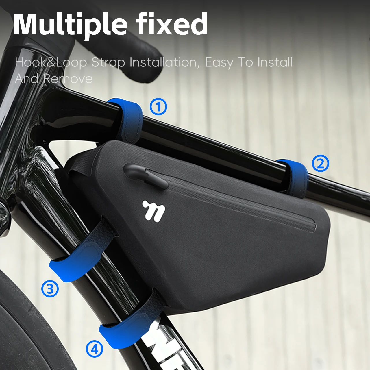 WEST BIKING Bicycle Down Tube Bag 1.2-2.5L Waterproof Seamless Bike Frame Bag Quick-Install Large-Capacity Bag for MTB Road Bike