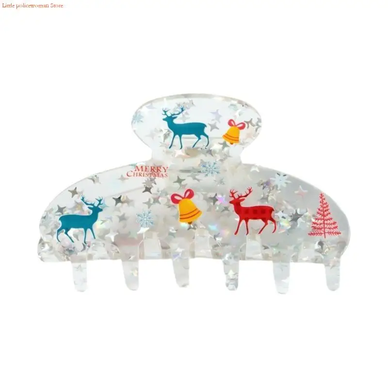 F92D Santa Reindeer Creative Hair Claw Hair Clip for Women Christmas Barrettes
