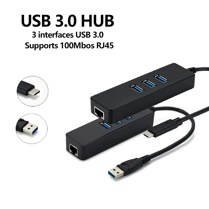 USB 3.0 Hub Ethernet To RJ45 10/100 /1000 Mbps HUB for Chromebook,MacBook,Mac Pro Ethernet Adapter Network Card USB Lan Adapter
