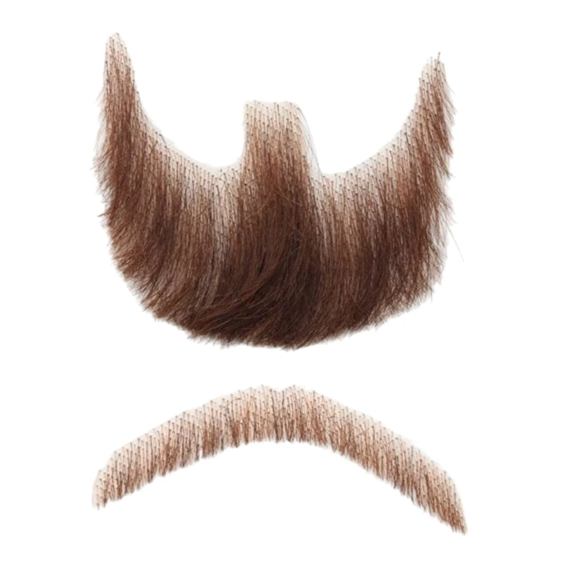 Barba finta dall'aspetto naturale Baffi finti Barba per cosplay Halloween Barba artificiale Barba per costume realistica per