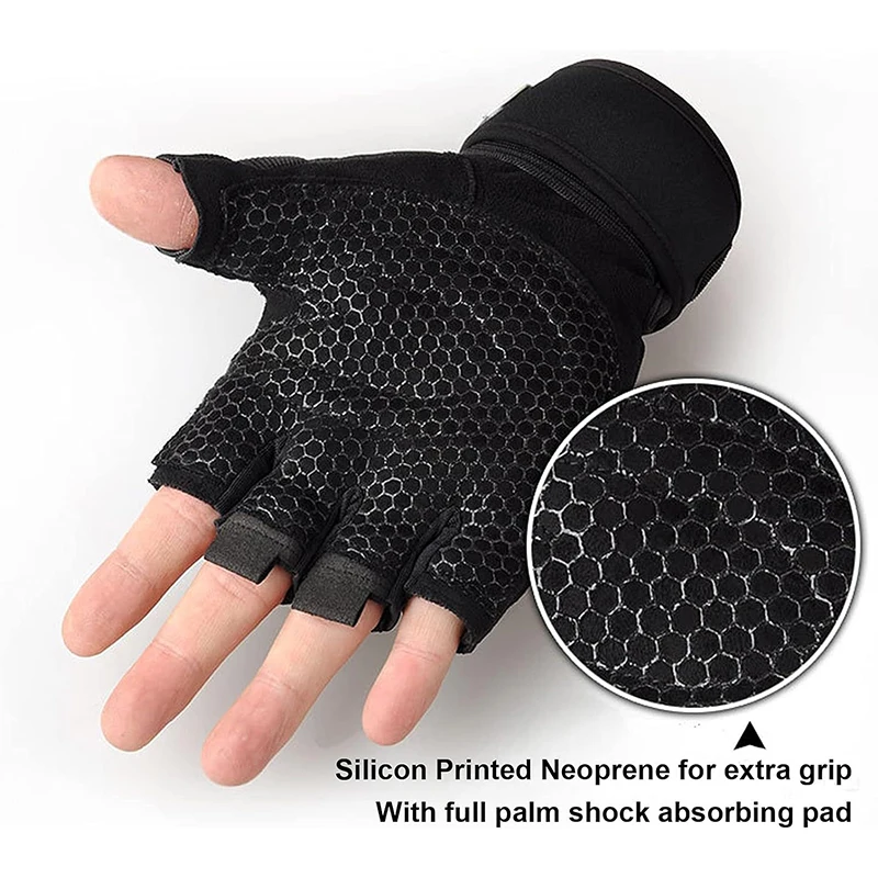 Fitness Half Finger Gloves Men And Women Wrist Guard Sports Dumbbell Riding Non Slip Horizontal Bar Exercise Training image 2