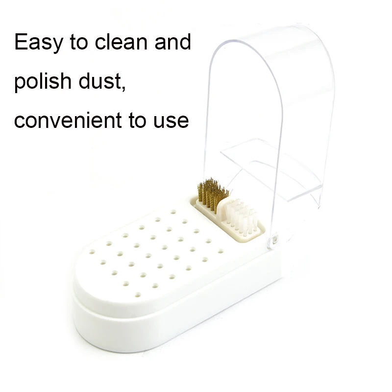 30 Holes Elliptic Nail Drill Accessories & Bits Storage Box Art Nails Grinding Head Holder Display Pink White Manicure Empty Box