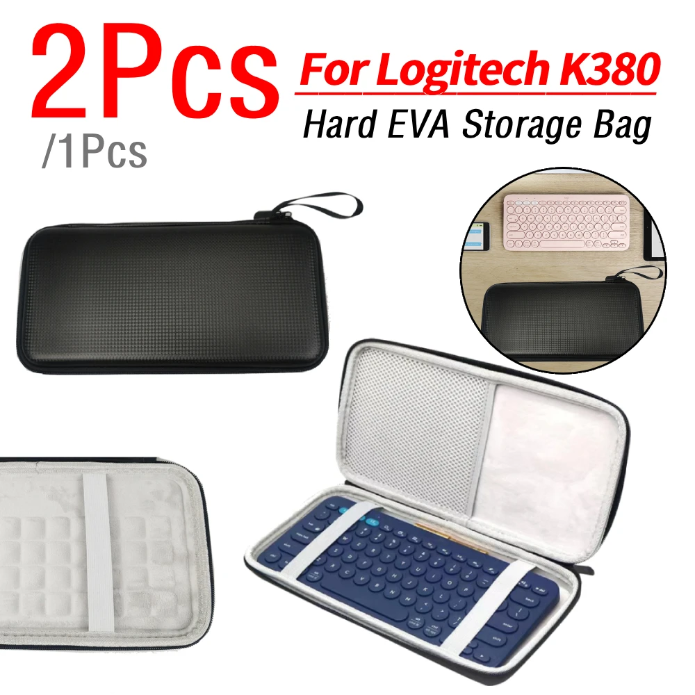 Bolsa de almacenamiento para teclado Logitech K380, estuche de transporte duro EVA a prueba de golpes, bolsa de almacenamiento impermeable para teclado mágico de Apple, 1/2 Uds.