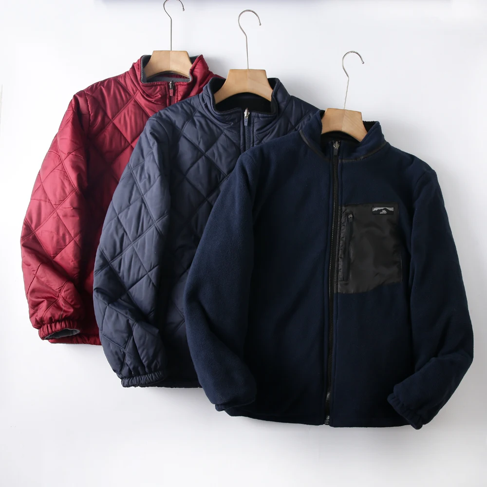 

Мужское зимнее двустороннее пальто с утепленной хлопковой подкладкой, модное городское пальто с длинными рукавами и воротником-стойкой