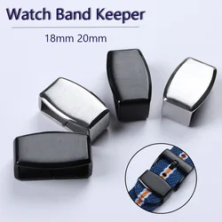 Watch Strap Keeper for Seiko 18mm 20mm Stainless Steel Watch Band Loops Metal Ring Buckle Accessories Holder Locker for Garmin