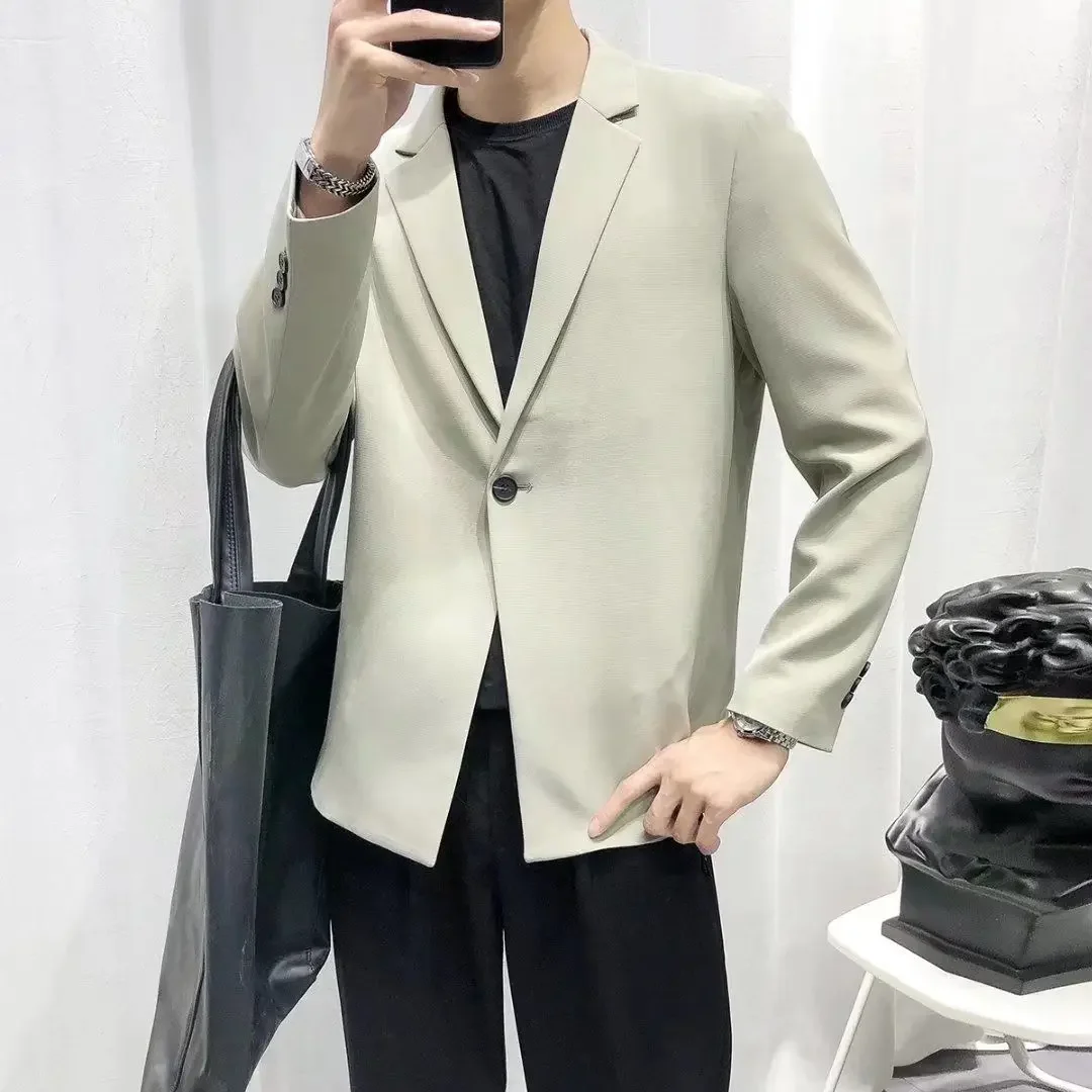 Party White Coat Men\'s Suit Jackets Single Breasted Male Blazer Summer Korean Style Clothes High Quality Elegant New in Casual