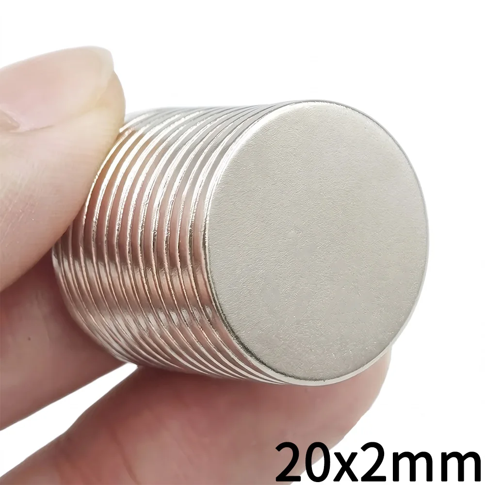 5 10 20 50Pcs 20X2 Neodymium Magnet 20mm X 2mm Round Super Powerful Strong Permanent Magnetic Disc 20*2 Iman For Fridge, Craft