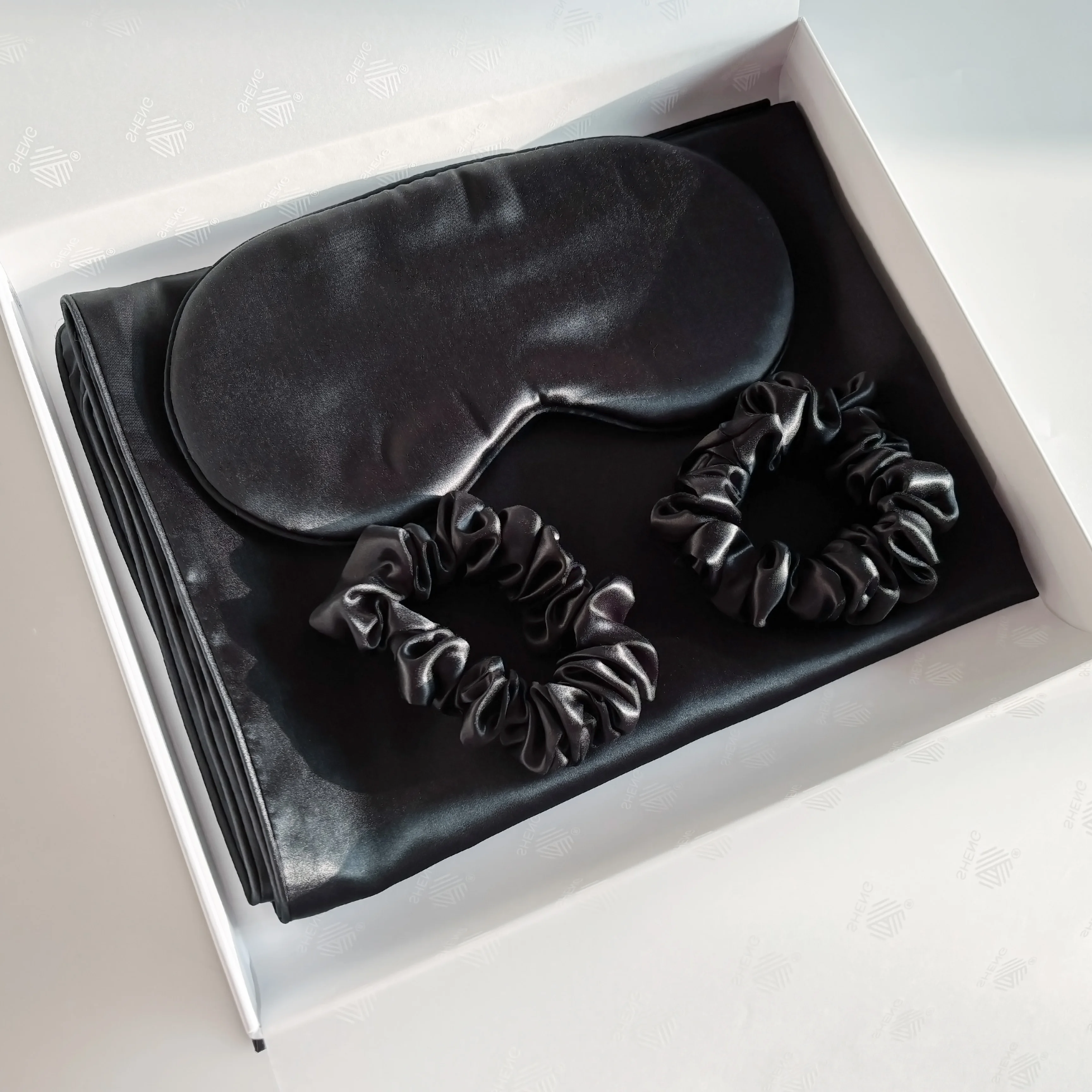 عرض خاص مجموعة هدايا على الطراز الحديث مخصصة 19 مم 100% كيس وسادة من حرير التوت قناع عين للنوم الحريري #5