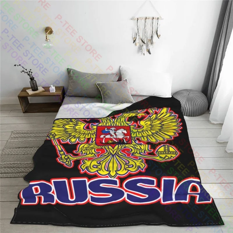 Coat Of Arms Double Eagle Russian Federation Symbol Blanket Plush All Season Decorative Sofa