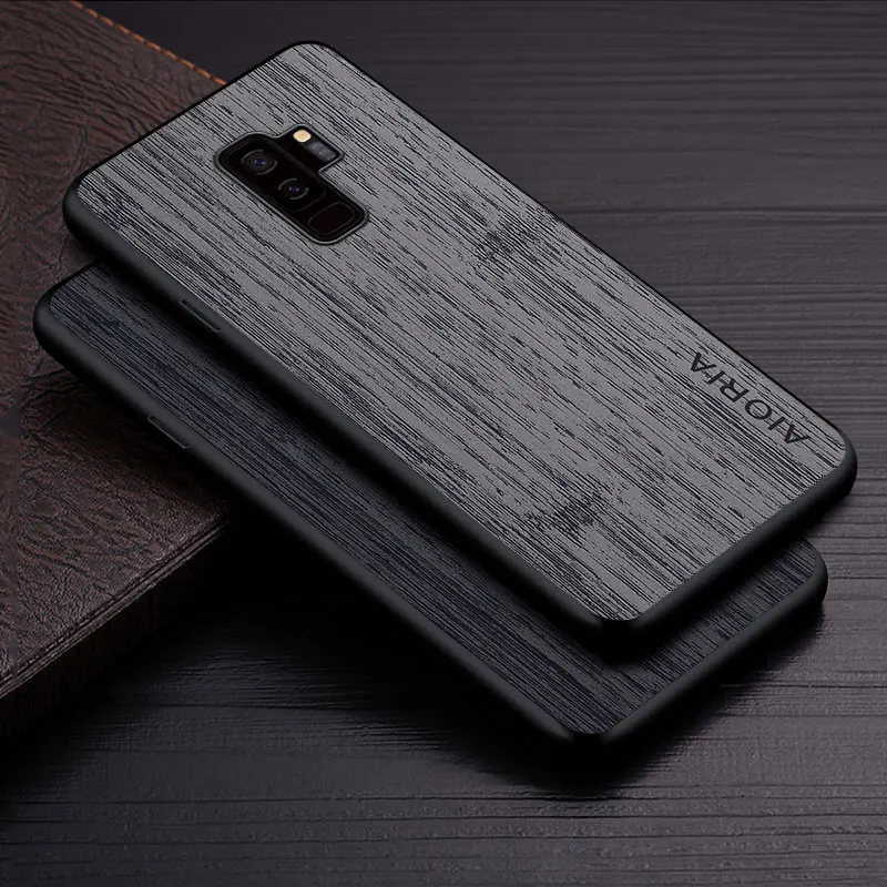 Case for Samsung Galaxy S9 S8 Plus funda bamboo wood pattern Leather cover Luxury coque for samsung galaxy s9 case capa