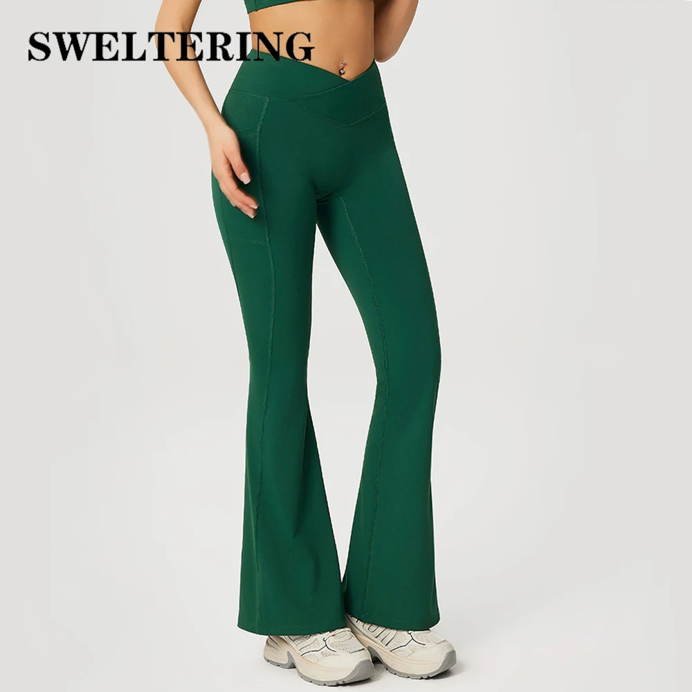 フィットネスレギンス女性ハイウエストヨガパンツワークアウトスポーツレギンス女性クロスウエストジムジョギング速乾性プッシュアップタイツ