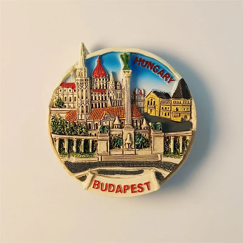 Budapest Parliament Building Tourist Souvenir Three-Dimensional Painting Architectural Decoration Fridge Magnet Resin Material