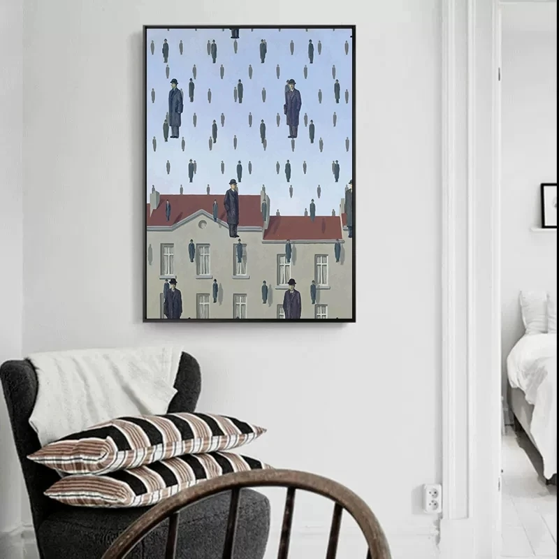 السريالية ريني ماغريت العمل الفني الكلاسيكي الاستنساخ الملصقات وطباعة حائط لوح رسم صورة فنية لغرفة المعيشة كوادروس