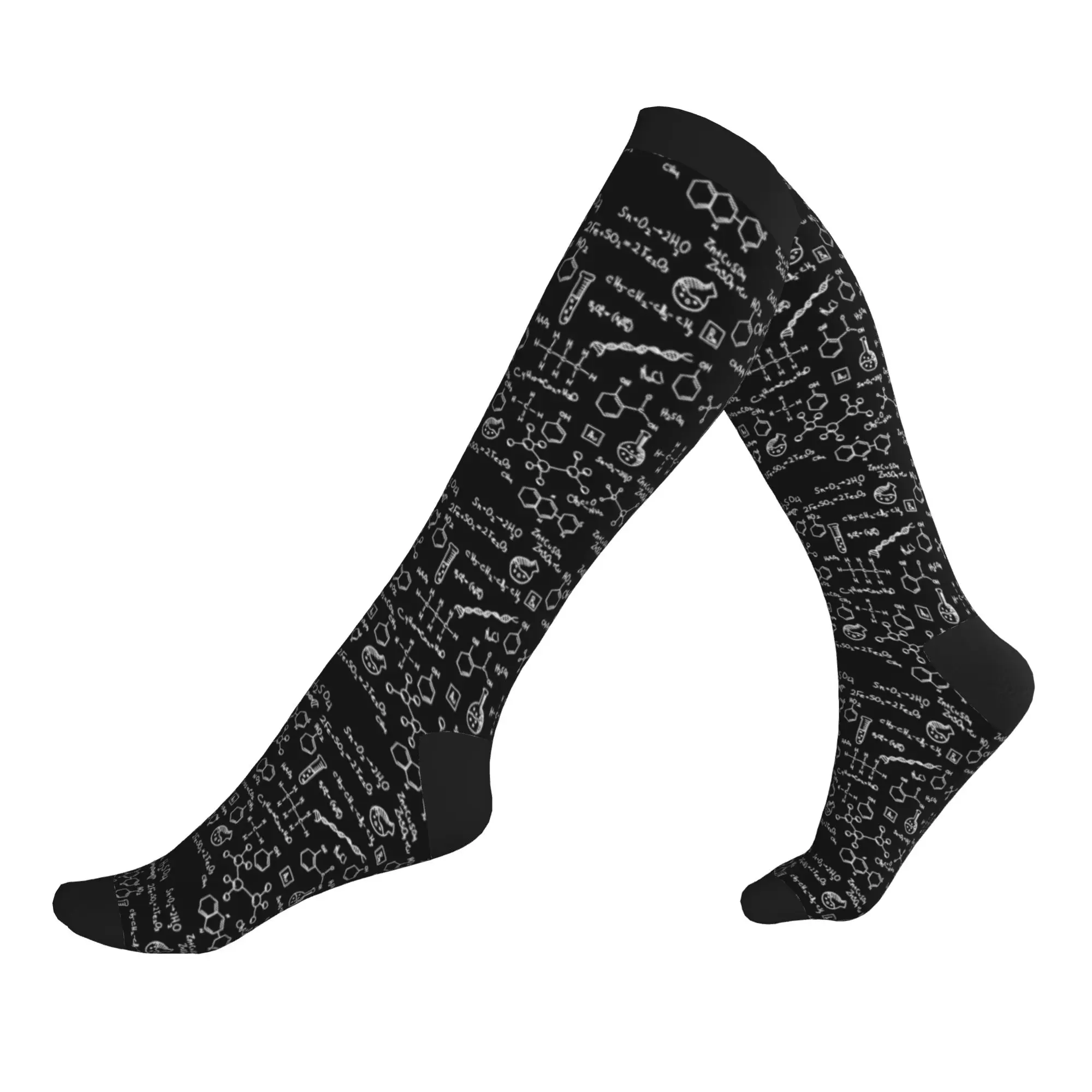 Calcetines de compresión deportivos para hombre y mujer, cálidos y a la moda, para ciencias físicas, químicas, biológicas y matemáticas