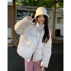 White Down Jacket Women Coat Printing Thicken Fashion American Streetwear Y2K Duck Down Feather Female Winter Solid Outwear