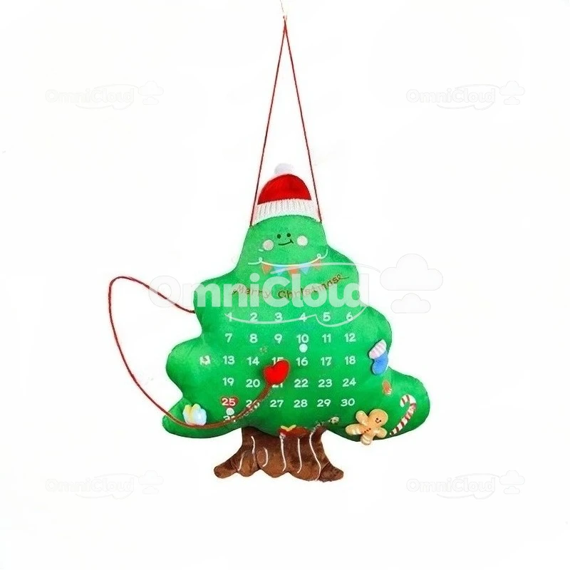 

Kerstboom countdown kalender sierkussen pop pluche kussen voor vriendje meisje creatief kerstcadeau