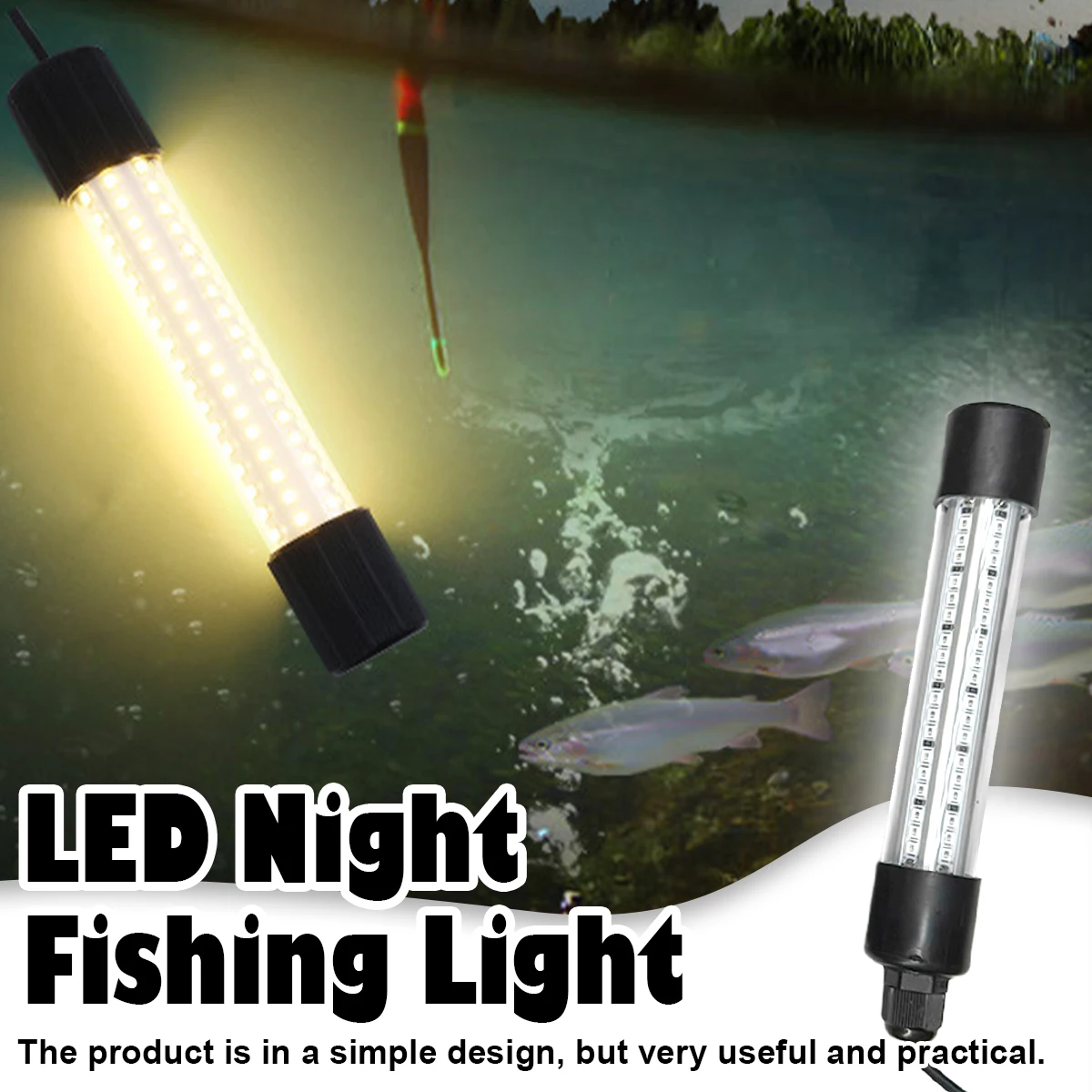 

Led Underwater Fishing Light Fish Finder Lamp Boat Items Submersible Deeper White Sea Green Lures Green/blue Accessories 108leds