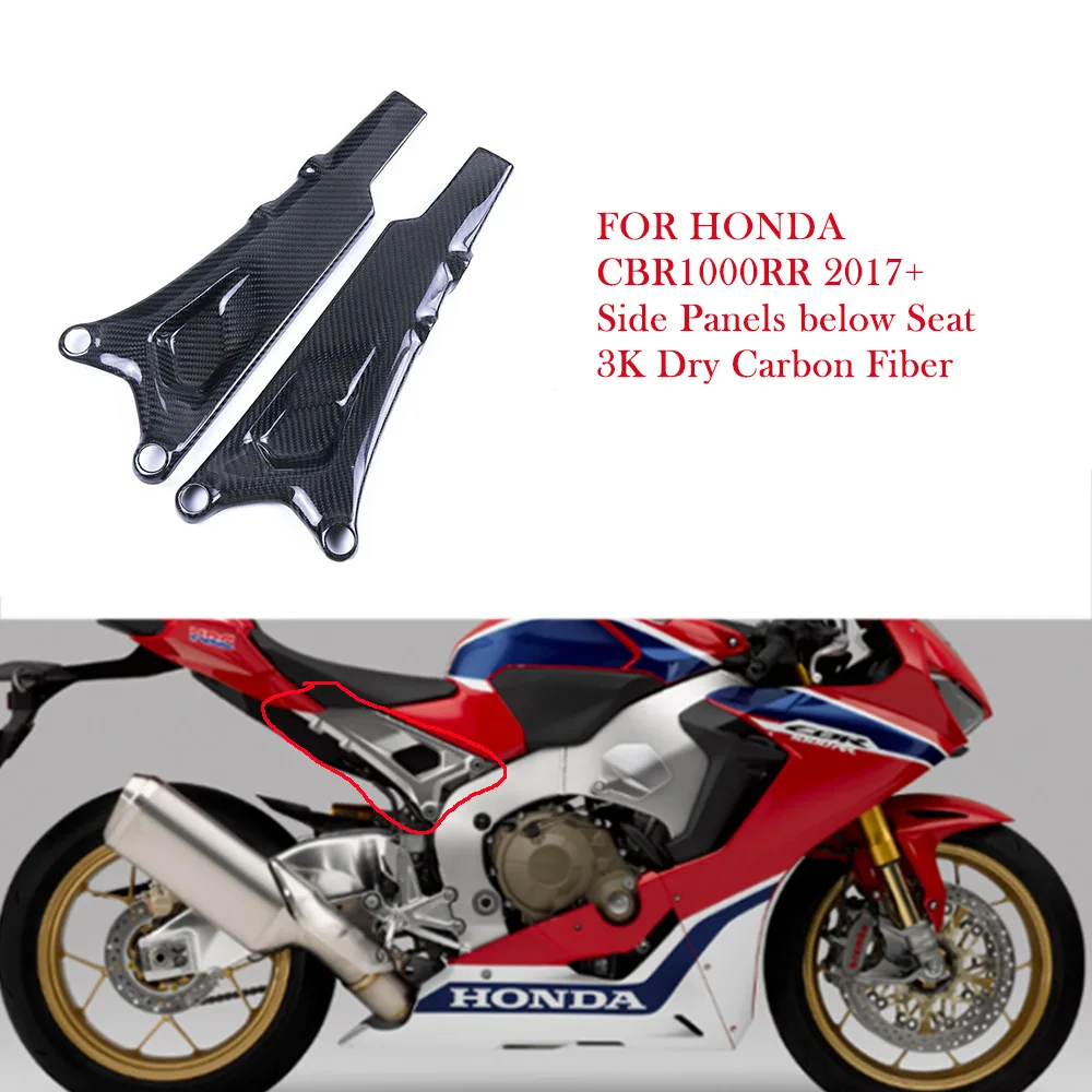 

For Honda CBR1000RR 2018 2019 2020 2021 2023 2024 3K Dry Carbon Fiber Side Panels Below Seat Fairing Kits Motorcycle Accessories