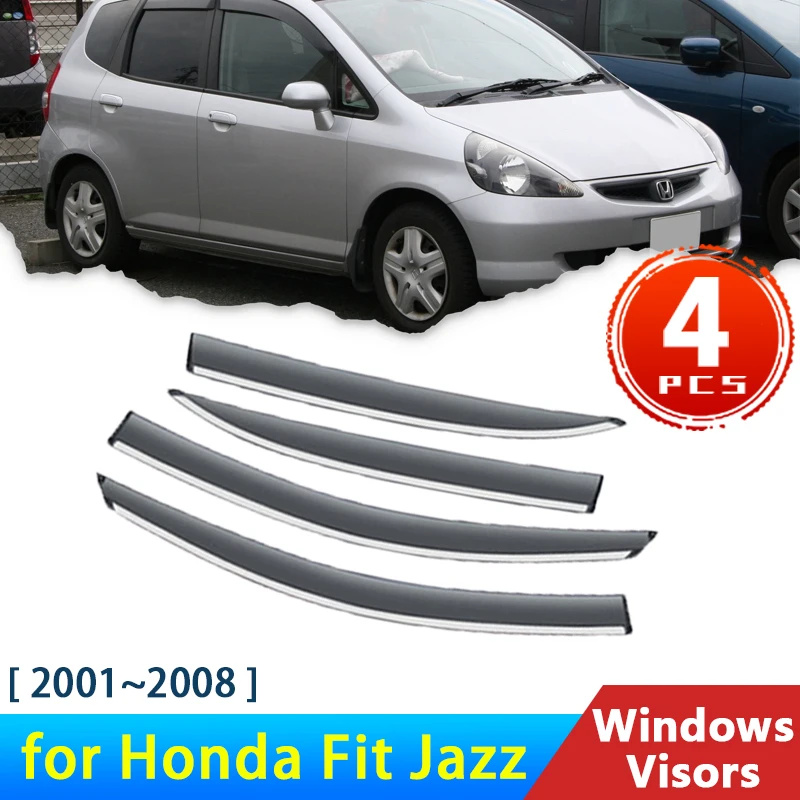 

Windshield for Honda Fit Jazz Hatch GD3 2001~2008 2006 Accessories Car Side Window Visors Deflectors Awing Trim Sun Rain Eyebrow