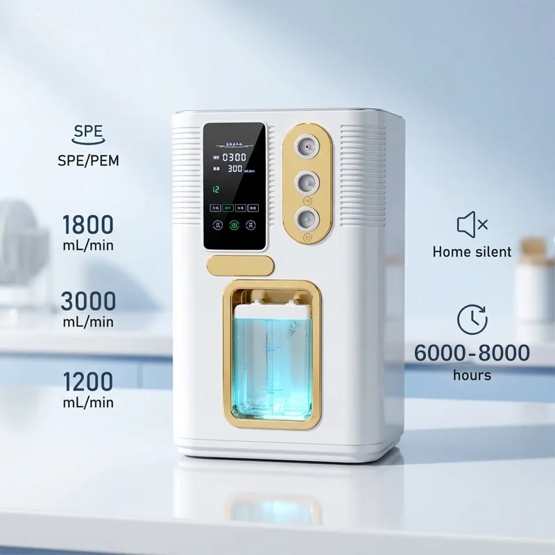 3000ML Household Hydrogen Generator Energy-saving Pulse Tech PEM SPE H2 Therapy Equipment Spa Wellness Home Use Hydrogen Inhaler