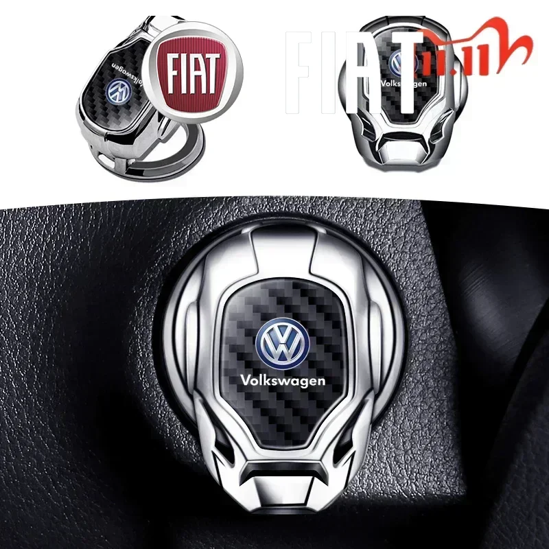 Metal Car One-click Start Stop Button Cover Sticker For VW Scirocco Jetta Beetle Golf Passat Polo Tiguan Sharan Auto Accessories