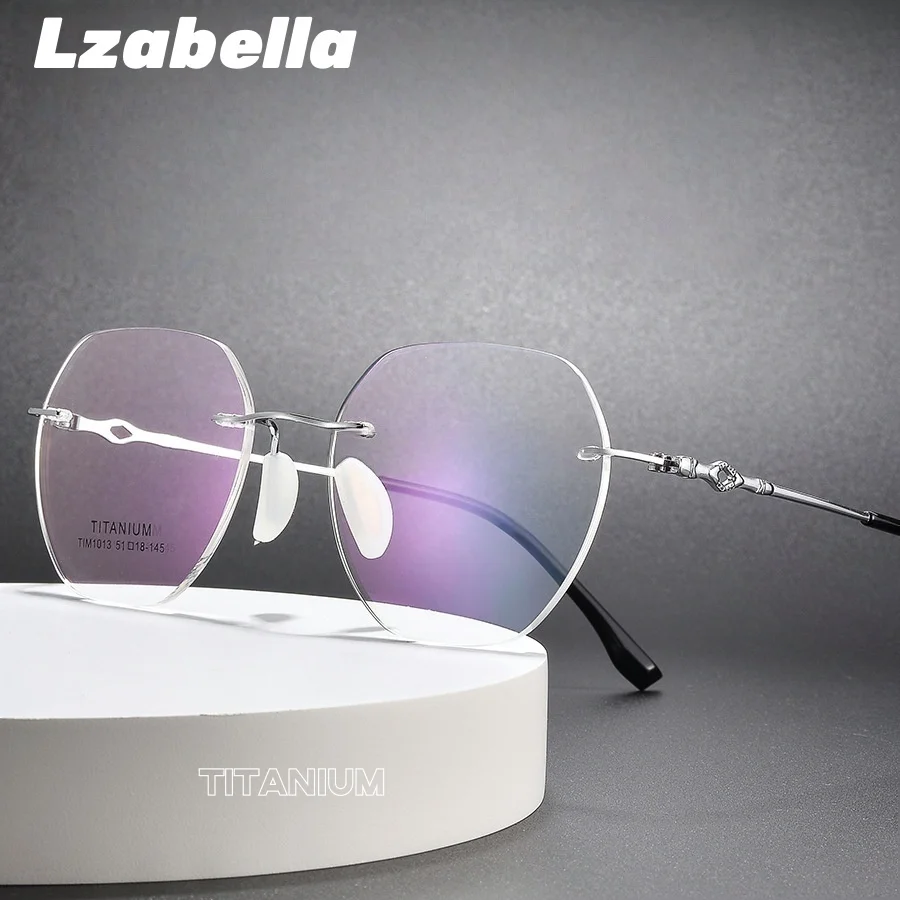 

Lzabella Fashion Rimless Photochromic Myopia Glasses Women Anti-blue Light Computer Optical Glasses Prescription Eyewear 1013