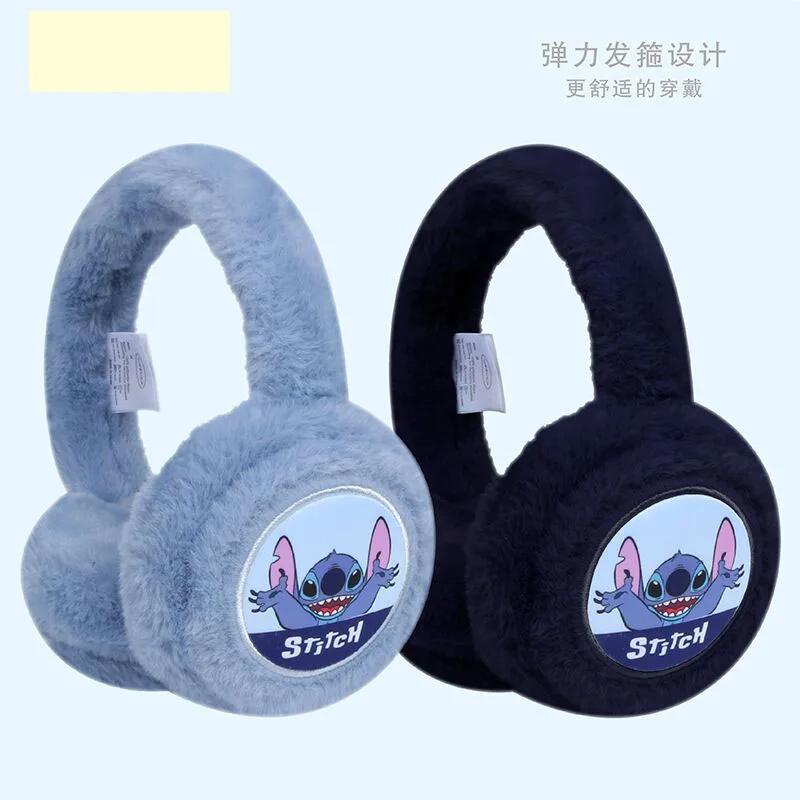 New Disney Stitch cute kawaii creative winter warm earmuffs plus velvet comfortable windproof cartoon children's ear warmers