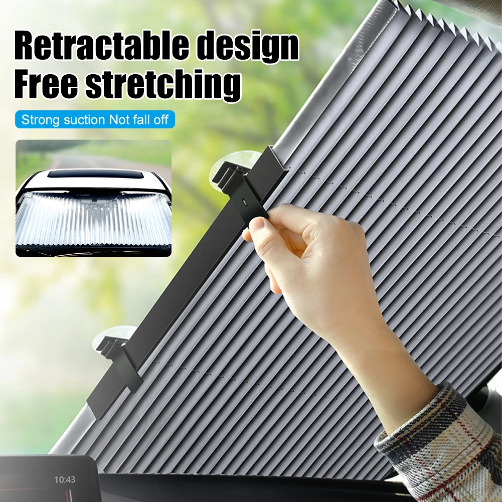 

Auto Retractable Car Windshield Sun Shade Automatic Extension Car Cover Window Sunshade UV Sun Visor Protector Curtain 46CM