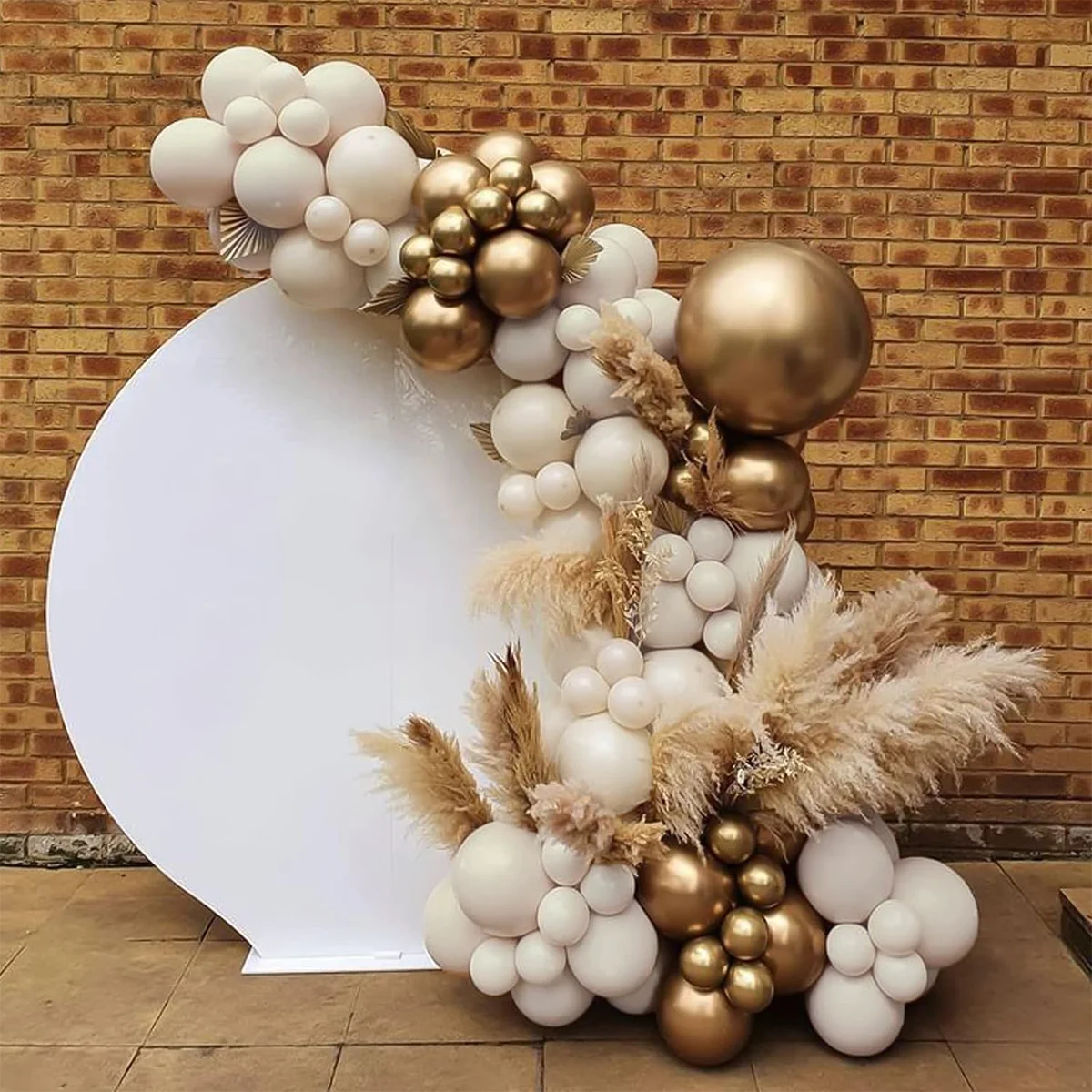 81 pcs 5,10,18 inch latex balloon arch kit sand white,golden party decoration balloons,used to decorate birthday parties,wedding