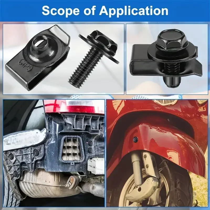 Universal Car U-nut Clips Fastener Metal Bolts Screw Fender Bumper Buckle Rivet Screws U-Type Clips Car Accessories