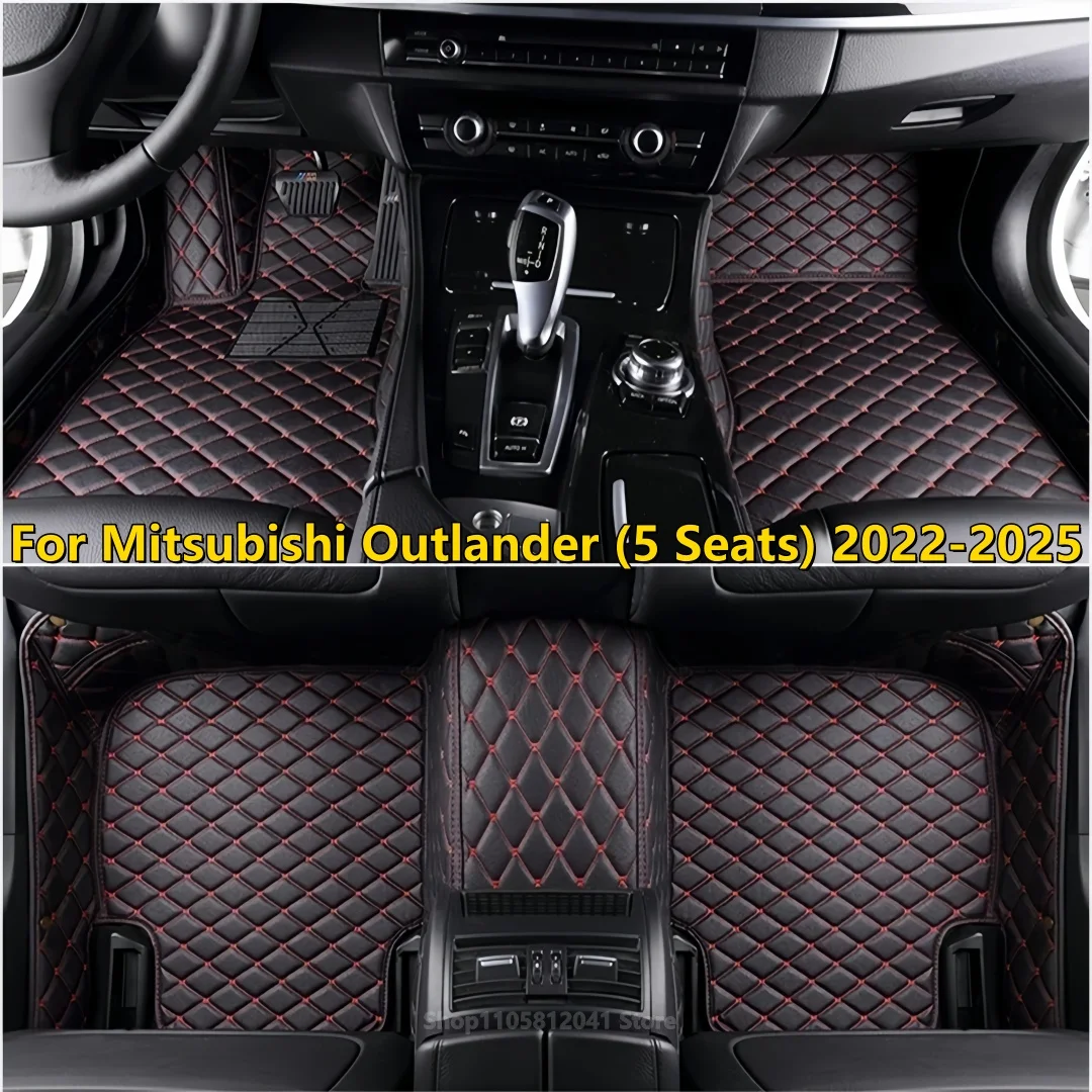 5 Seats Car Floor Mats Fit For Mitsubishi Outlander 2022 2023 2024 2025 Auto Accessories Interior Vehicle Pads Waterproof