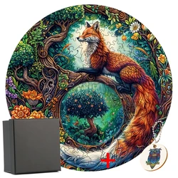 Wooden Puzzle Fox Animal para crianças e adultos, brinquedo educativo DIY, jogo de treinamento cerebral, dificuldade infernal, quebra-cabeça