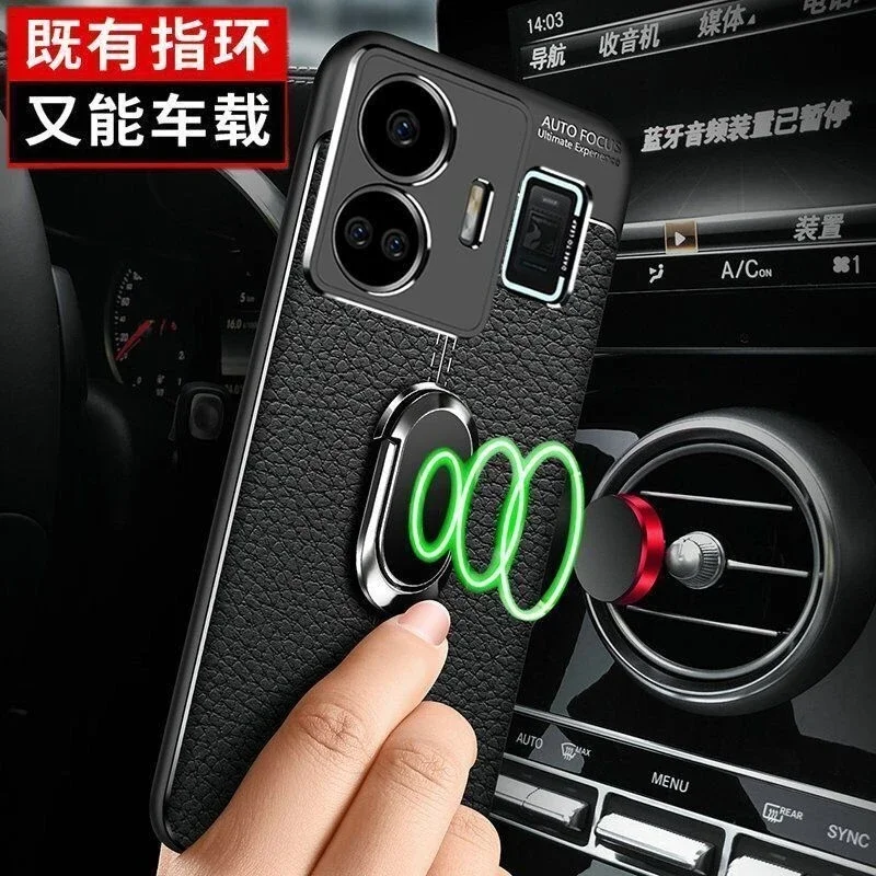 Magnetic Case For Realme GT Neo 5 GT3 5G Holder Ring Cover Luxury TPU Soft Silicone Protectio Coque Funda Shockproof Bumper