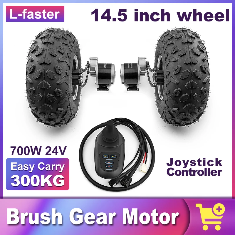 DIY 24V 700W 14,5 Zoll Fat Wheel Elektro-Sandstrandkarre mit Doppelkettenantrieb und Getriebemotor-Kit