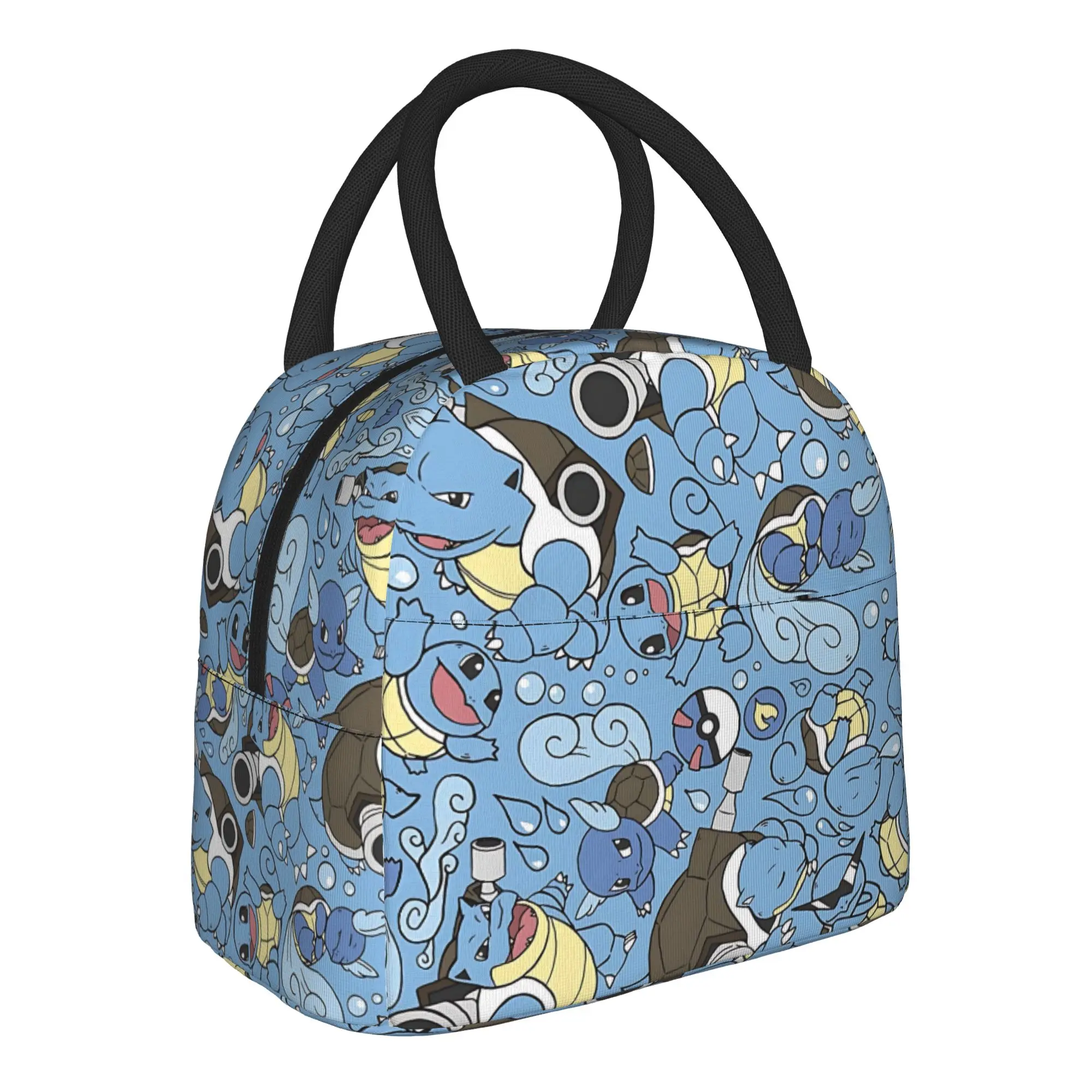 Pokemon Theme Blastoise Handbag Insulated Lunch Bag Insulation Bento Pack Rice Bag  bolsa Student Bento Lunch Handbag Insulation