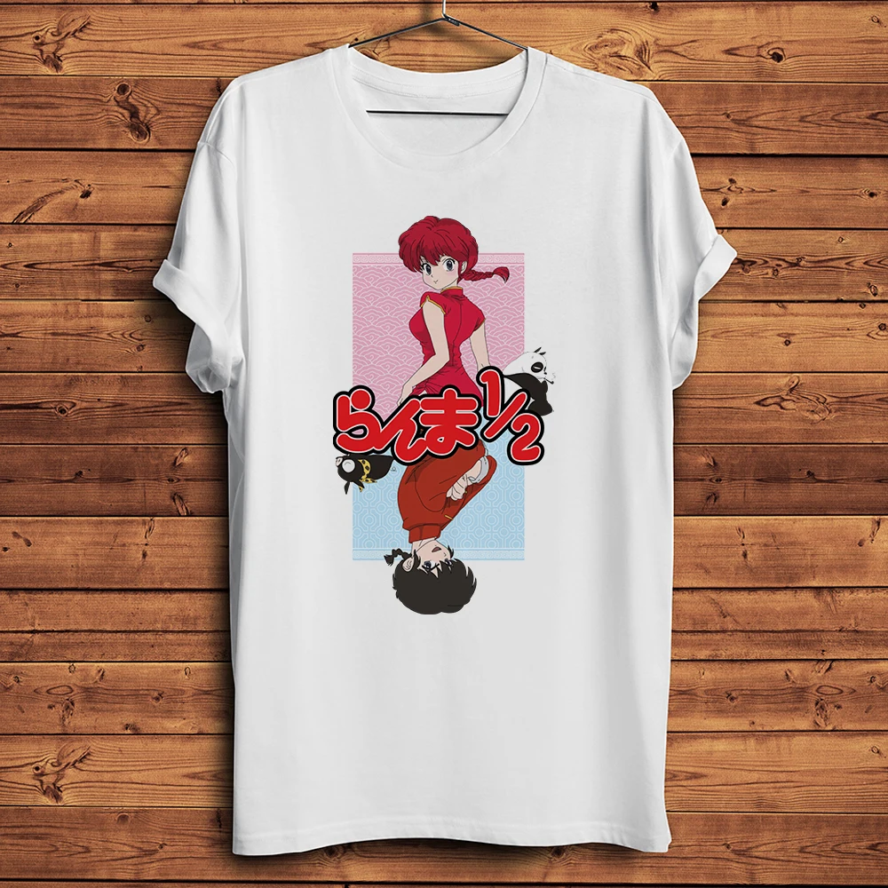 Ranma 1/2 Panda lustiges Anime-T-Shirt für Herren, Sommer-Kurzarm-T-Shirt für Herren, weiß, Hipster, lässiges T-Shirt, Unisex, Streetwear