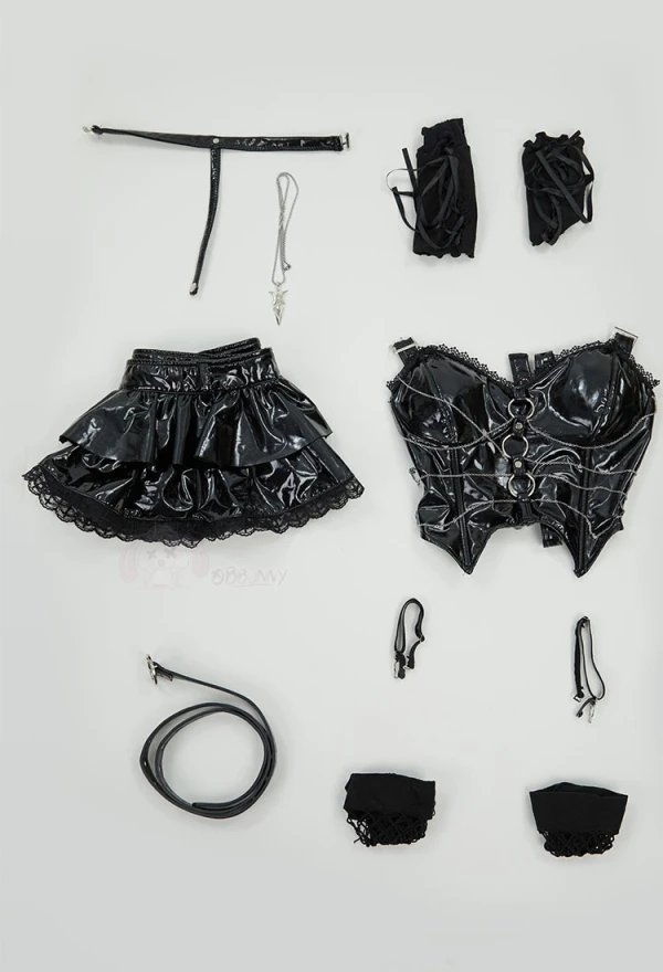 

MisaMisa Anime Death Note Cosplay Costume Women Man sexy leather short skirt necklace socks accessories set Halloween uniform