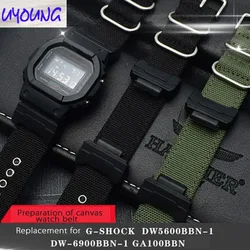 Classic black canvas watch FOR cso G-SHOCK DW-5600 DW6900 DW5035 Watch strap band 16mm
